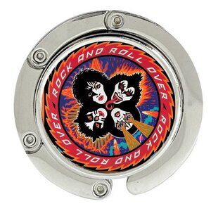 KISS Rock and Roll Over group Purse Hanger Foldble Hook Handbag Table Bag Holder